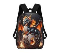 sinyumoney Children's Backpack, 3D Printed Emerging Dragon Fantasy Art Backpack, Backpack for Boys Girls, 17 Inch Adjustable Lightweight School Bag for Primary School 17inch