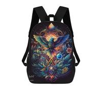 sinyumoney Children's Backpack, 3D Printed Enchanted Bird Mandala Backpack, Backpack for Boys Girls, 17 Inch Adjustable Lightweight School Bag for Primary School 17inch
