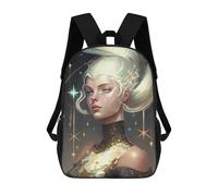 sinyumoney Children's Backpack 3D Printed Enchanted Celestial Beauty Schoolbag Student Daypack Fashion Casual Lightweight School Bags for School College Travel 17inch