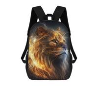 sinyumoney Children's Backpack, 3D Printed Enchanted Feline Majesty Backpack, Backpack for Boys Girls, 17 Inch Adjustable Lightweight School Bag for Primary School 17inch