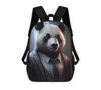 sinyumoney Children's Backpack 3D Printed Executive Panda Portrait Schoolbag Student Daypack Fashion Casual Lightweight School Bags for School College Travel 17inch