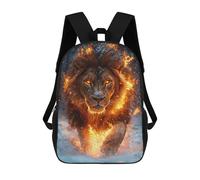 sinyumoney Children's Backpack 3D Printed Fiery Lion in Winter Schoolbag Student Daypack Fashion Casual Lightweight School Bags for School College Travel 17inch