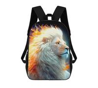 sinyumoney Children's Backpack 3D Printed Flaming Lion Majesty -1 Schoolbag Student Daypack Fashion Casual Lightweight School Bags for School College Travel 17inch