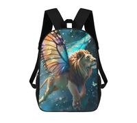 sinyumoney Children's Backpack 3D Printed Flying Lion With Wings Schoolbag Student Daypack Fashion Casual Lightweight School Bags for School College Travel 17inch