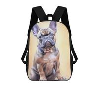 sinyumoney Children's Backpack 3D Printed French Bulldog Sketch Schoolbag Student Daypack Fashion Casual Lightweight School Bags for School College Travel 17inch