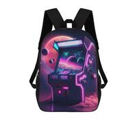 sinyumoney Children's Backpack 3D Printed Galactic Arcade Machine Schoolbag Student Daypack Fashion Casual Lightweight School Bags for School College Travel 17inch