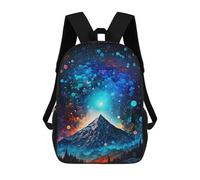 sinyumoney Children's Backpack, 3D Printed Galactic Mountain Aurora -1 Backpack, Backpack for Boys Girls, 17 Inch Adjustable Lightweight School Bag for Primary School 17inch