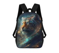 sinyumoney Children's Backpack, 3D Printed Galactic Tiger Majesty -5 Backpack, Backpack for Boys Girls, 17 Inch Adjustable Lightweight School Bag for Primary School 17inch