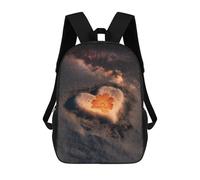 sinyumoney Children's Backpack, 3D Printed Galaxy Heart Sand Flower Backpack, Backpack for Boys Girls, 17 Inch Adjustable Lightweight School Bag for Primary School 17inch