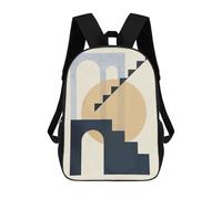 sinyumoney Children's Backpack 3D Printed Geometric Shapes D Schoolbag Student Daypack Fashion Casual Lightweight School Bags for School College Travel 17inch