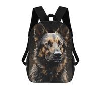 sinyumoney Children's Backpack 3D Printed German Shepherd Dog Cool Schoolbag Student Daypack Fashion Casual Lightweight School Bags for School College Travel 17inch