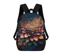 sinyumoney Children's Backpack, 3D Printed Glowing Abstract Flower Art Backpack, Backpack for Boys Girls, 17 Inch Adjustable Lightweight School Bag for Primary School 17inch