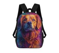 sinyumoney Children's Backpack 3D Printed Golden Retriever Pop Art Portrait Schoolbag Student Daypack Fashion Casual Lightweight School Bags for School College Travel 17inch
