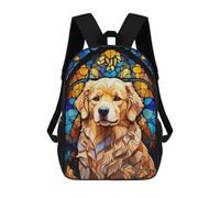 sinyumoney Children's Backpack 3D Printed Golden Retriever Schoolbag Student Daypack Fashion Casual Lightweight School Bags for School College Travel 17inch
