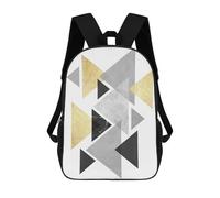 sinyumoney Children's Backpack 3D Printed Golden Triangles 2 Schoolbag Student Daypack Fashion Casual Lightweight School Bags for School College Travel 17inch