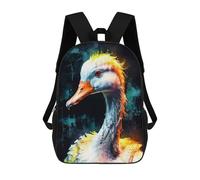 sinyumoney Children's Backpack 3D Printed Goose Watercolor Art Schoolbag Student Daypack Fashion Casual Lightweight School Bags for School College Travel 17inch