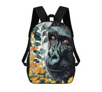 sinyumoney Children's Backpack 3D Printed Gorilla Portrait Schoolbag Student Daypack Fashion Casual Lightweight School Bags for School College Travel 17inch