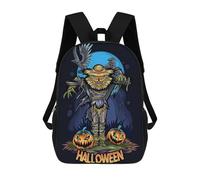 sinyumoney Children's Backpack 3D Printed Halloween Pumpkins Schoolbag Student Daypack Fashion Casual Lightweight School Bags for School College Travel 17inch