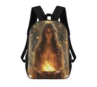 sinyumoney Children's Backpack 3D Printed Hestia, Goddess of The Hearth - Keeper of The Sacred Flame Schoolbag Student Daypack Fashion Casual Lightweight School Bags for School College Travel 17inch