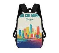 sinyumoney Children's Backpack 3D Printed Ho Chi Minh Vietnam Schoolbag Student Daypack Fashion Casual Lightweight School Bags for School College Travel 17inch
