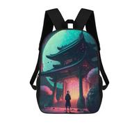 sinyumoney Children's Backpack 3D Printed Intergalactic Visit Schoolbag Student Daypack Fashion Casual Lightweight School Bags for School College Travel 17inch