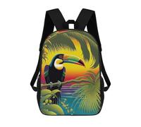 sinyumoney Children's Backpack 3D Printed Keel Billed Toucan Schoolbag Student Daypack Fashion Casual Lightweight School Bags for School College Travel 17inch