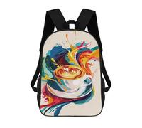 sinyumoney Children's Backpack 3D Printed Latte Art Explosion Schoolbag Student Daypack Fashion Casual Lightweight School Bags for School College Travel 17inch