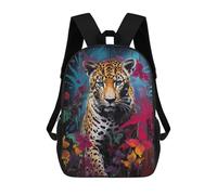 sinyumoney Children's Backpack, 3D Printed Leopard Banksy Graffiti Backpack, Backpack for Boys Girls, 17 Inch Adjustable Lightweight School Bag for Primary School 17inch