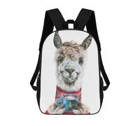 sinyumoney Children's Backpack 3D Printed Llama Latte Christmas Schoolbag Student Daypack Fashion Casual Lightweight School Bags for School College Travel 17inch
