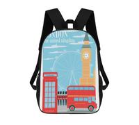 sinyumoney Children's Backpack 3D Printed London England Schoolbag Student Daypack Fashion Casual Lightweight School Bags for School College Travel 17inch