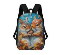 sinyumoney Children's Backpack, 3D Printed Love of Squirrels Backpack, Backpack for Boys Girls, 17 Inch Adjustable Lightweight School Bag for Primary School 17inch