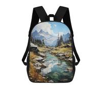 sinyumoney Children's Backpack 3D Printed Majestic Banff Schoolbag Student Daypack Fashion Casual Lightweight School Bags for School College Travel 17inch