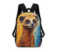 sinyumoney Children's Backpack 3D Printed Meerkat Colorful Schoolbag Student Daypack Fashion Casual Lightweight School Bags for School College Travel 17inch