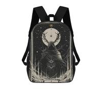 sinyumoney Children's Backpack 3D Printed Midnight Sentinel Schoolbag Student Daypack Fashion Casual Lightweight School Bags for School College Travel 17inch