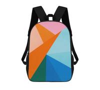 sinyumoney Children's Backpack 3D Printed Modern Geometry 7 Schoolbag Student Daypack Fashion Casual Lightweight School Bags for School College Travel 17inch