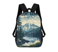 sinyumoney Children's Backpack 3D Printed Mount Rainer National Park Schoolbag Student Daypack Fashion Casual Lightweight School Bags for School College Travel 17inch