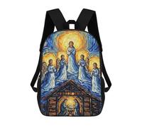 sinyumoney Children's Backpack 3D Printed Nativity Scene in Style Schoolbag Student Daypack Fashion Casual Lightweight School Bags for School College Travel 17inch