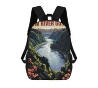 sinyumoney Children's Backpack 3D Printed New River Gorge National Park Schoolbag Student Daypack Fashion Casual Lightweight School Bags for School College Travel 17inch