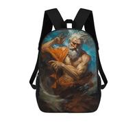 sinyumoney Children's Backpack 3D Printed Oceanic Titan Ancient Sea God Schoolbag Student Daypack Fashion Casual Lightweight School Bags for School College Travel 17inch