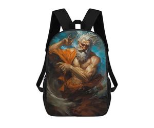 sinyumoney Children's Backpack 3D Printed Oceanic Titan Ancient Sea God Schoolbag Student Daypack Fashion Casual Lightweight School Bags for School College Travel 17inch