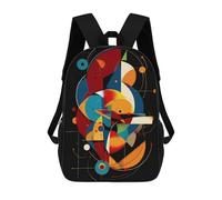 sinyumoney Children's Backpack 3D Printed Orbital Alignment - Modern Geometric Abstract Schoolbag Student Daypack Fashion Casual Lightweight School Bags for School College Travel 17inch