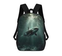 sinyumoney Children's Backpack 3D Printed Orca Whale Swimming Underwater with Sunbeams Schoolbag Student Daypack Fashion Casual Lightweight School Bags for School College Travel 17inch