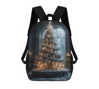 sinyumoney Children's Backpack 3D Printed Ornate Christmas Tree Schoolbag Student Daypack Fashion Casual Lightweight School Bags for School College Travel 17inch