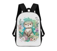 sinyumoney Children's Backpack 3D Printed Otter Animal Wild Schoolbag Student Daypack Fashion Casual Lightweight School Bags for School College Travel 17inch