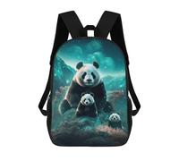sinyumoney Children's Backpack, 3D Printed Panda Family in Fantasy Land Backpack, Backpack for Boys Girls, 17 Inch Adjustable Lightweight School Bag for Primary School 17inch