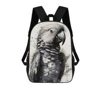 sinyumoney Children's Backpack 3D Printed Parrot Beauty Watercolor Schoolbag Student Daypack Fashion Casual Lightweight School Bags for School College Travel 17inch