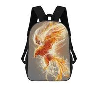 sinyumoney Children's Backpack, 3D Printed Phoenix Rise Mythical Artwork -2 Backpack, Backpack for Boys Girls, 17 Inch Adjustable Lightweight School Bag for Primary School 17inch