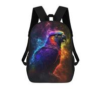 sinyumoney Children's Backpack 3D Printed Rainbow Parrot in Cosmic Storm Schoolbag Student Daypack Fashion Casual Lightweight School Bags for School College Travel 17inch