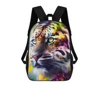 sinyumoney Children's Backpack 3D Printed Rainbow Tiger Wildlife Schoolbag Student Daypack Fashion Casual Lightweight School Bags for School College Travel 17inch
