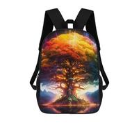 sinyumoney Children's Backpack, 3D Printed Rainbow Tree of Life Backpack, Backpack for Boys Girls, 17 Inch Adjustable Lightweight School Bag for Primary School 17inch